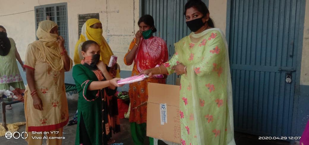 Sanitary napkins distribution